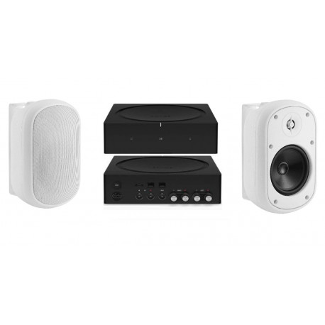 pack triangle ext 7 noir la paire + amplificateur connecté sonos amp