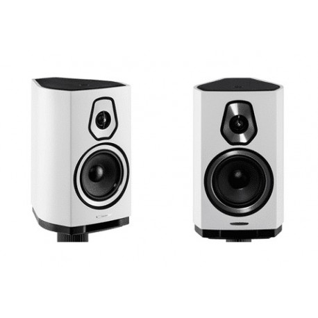 SONUS FABER SONETTO 2 BLANCHES EXPO ENCEINTES BIBLIOTHEQUE LA PAIRE