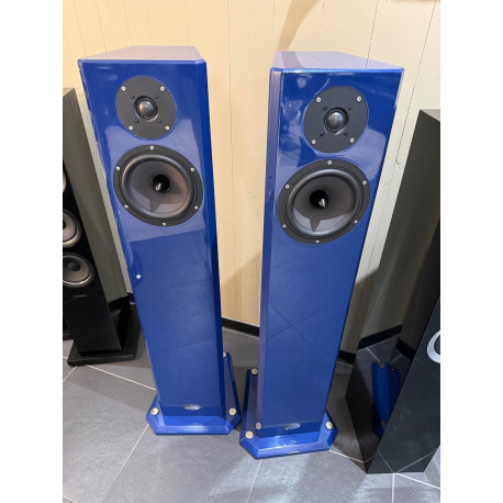 QUELLIS LULLY PREMIUM BLEU LAQUE ENCEINTES COLONNE LA PAIRE REPRISE CLIENT