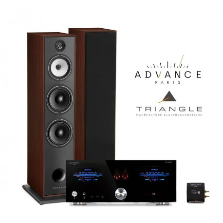 PacK TRIANGLE BOREA BR10 NOIRES + ADVANCE PARIS A 10 AMPLI INTEGRE HYBRIDE + CLE XFTB02 + CABLE HP 2X2.5M