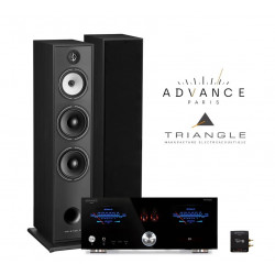 PacK TRIANGLE BOREA BR10 NOIRES + ADVANCE PARIS A 10 AMPLI INTEGRE HYBRIDE + CLE XFTB02 + CABLE HP 2X2.5M