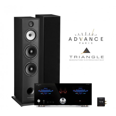 PacK TRIANGLE BOREA BR10 NOIRES + ADVANCE PARIS A 10 AMPLI INTEGRE HYBRIDE + CLE XFTB02 + CABLE HP 2X2.5M