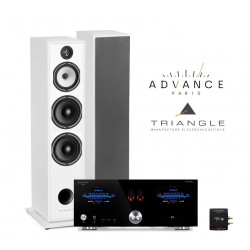 PacK TRIANGLE BOREA BR10 NOIRES + ADVANCE PARIS A 10 AMPLI INTEGRE HYBRIDE + CLE XFTB02 + CABLE HP 2X2.5M